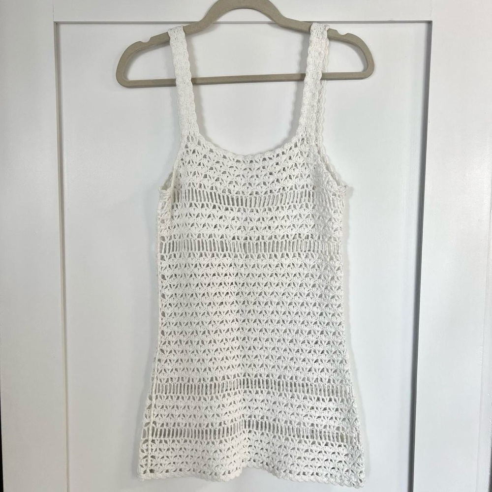 White Crochet Mini Dress/Coverup
